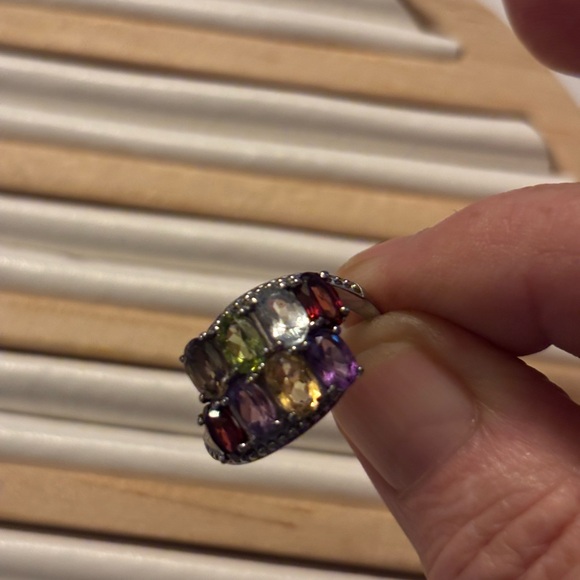 Multi Gemstone Ring Size 8 316 SS